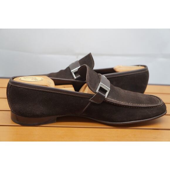 Ermenegildo Zegna Made In Italy Brown Suede Loafers Size 9.5 D Mens Dress Shoes main image 4